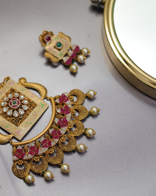 Temple Treasure Necklace Set-RTJ0043-2